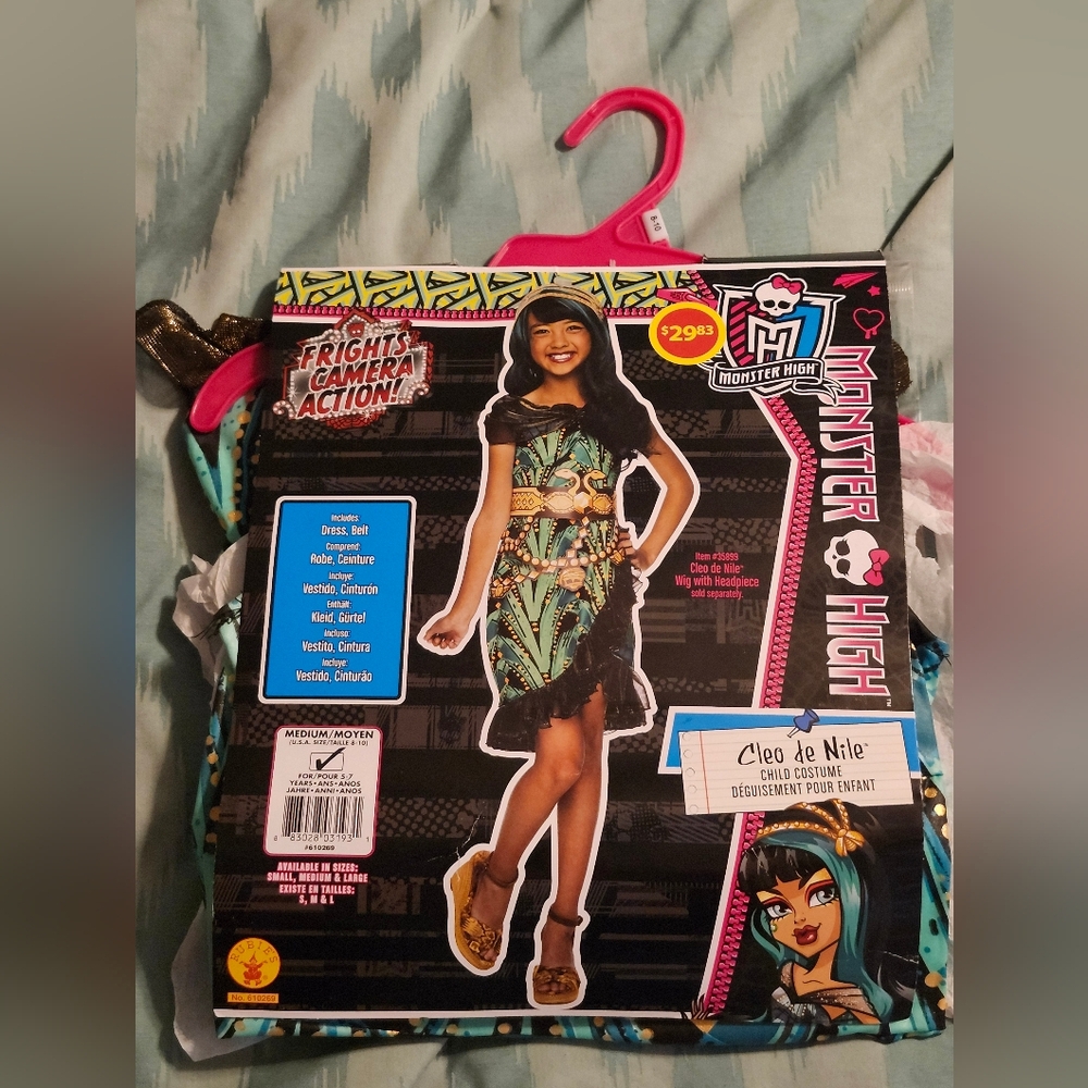 Monster High Frights Camera Action Cleo de Nile‎ Halloween Costume, Girls Size M